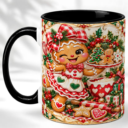 #pl[11oz|Black] Gingerbread Baker Coffee Mug, Holiday Mug, Ceramic Cup