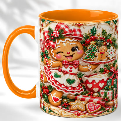 #pl[11oz|Orange] Gingerbread Baker Coffee Mug, Holiday Mug, Ceramic Cup