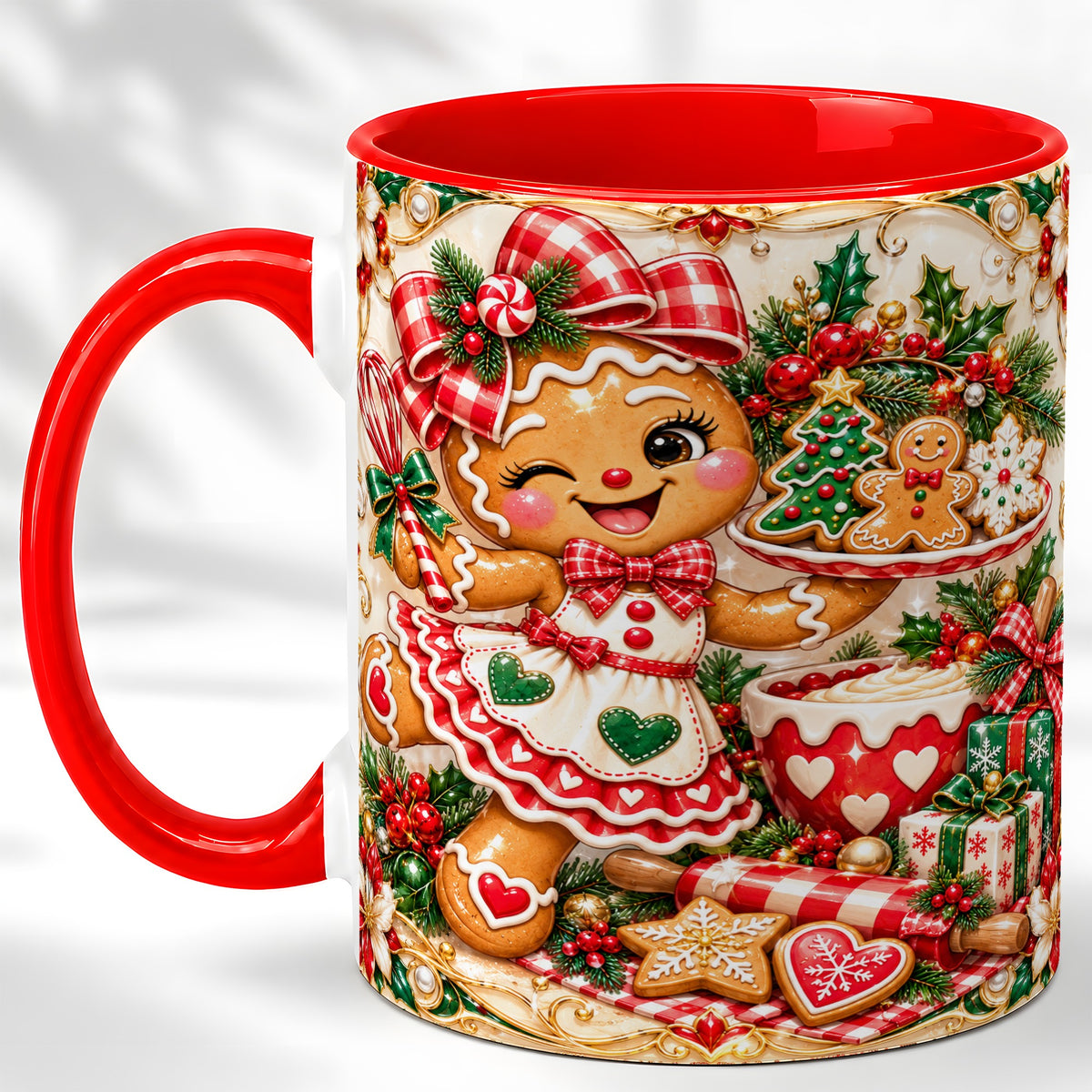 Gingerbread Baker Coffee Mug, Holiday Mug, Ceramic Cup