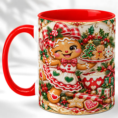 Gingerbread Baker Coffee Mug, Holiday Mug, Ceramic Cup