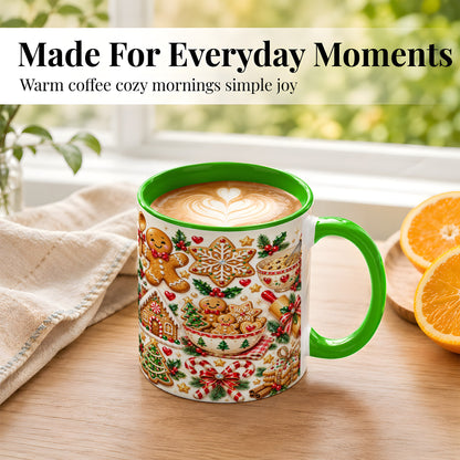 #pl[11oz|Green] Gingerbread Baking Coffee Mug, Christmas Cookie Mug, Ceramic Cup