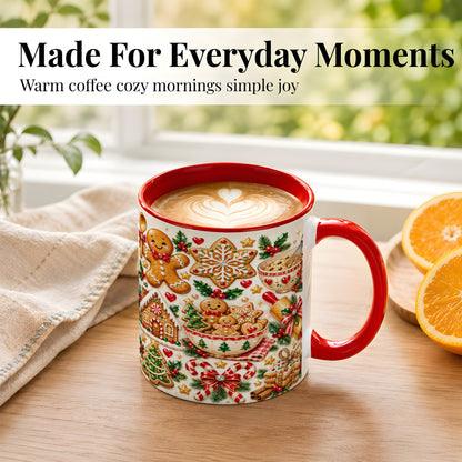 #pl[11oz|Red] Gingerbread Baking Coffee Mug, Christmas Cookie Mug, Ceramic Cup