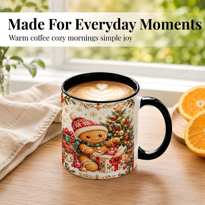 #pl[11oz|Black] Cozy Gingerbread Coffee Mug, Christmas Cookie Mug, Ceramic Cup