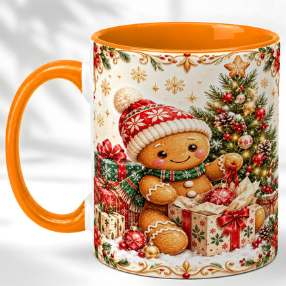 #pl[11oz|Orange] Cozy Gingerbread Coffee Mug, Christmas Cookie Mug, Ceramic Cup
