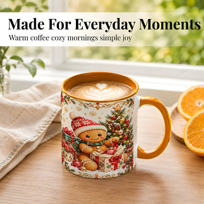 #pl[11oz|Orange] Cozy Gingerbread Coffee Mug, Christmas Cookie Mug, Ceramic Cup