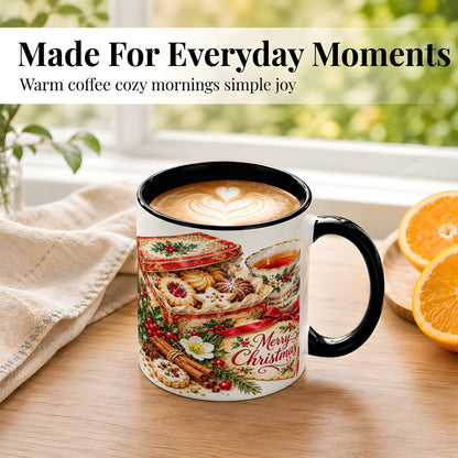 #pl[11oz|Black] Christmas Tea Coffee Mug, Holiday Cookie Mug, Ceramic Cup