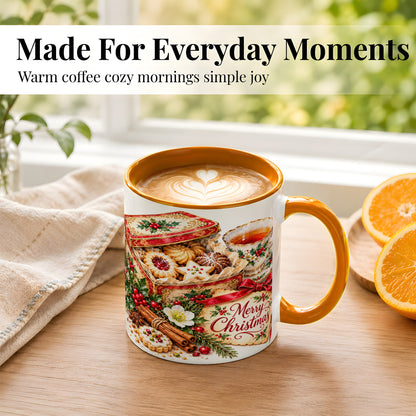 #pl[11oz|Orange] Christmas Tea Coffee Mug, Holiday Cookie Mug, Ceramic Cup