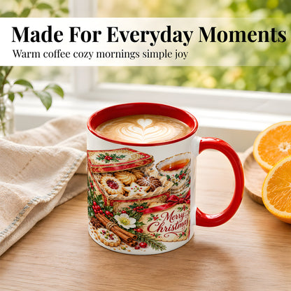 #pl[11oz|Red] Christmas Tea Coffee Mug, Holiday Cookie Mug, Ceramic Cup