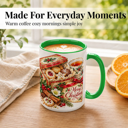 #pl[15oz|Green] Christmas Tea Coffee Mug, Holiday Cookie Mug, Ceramic Cup