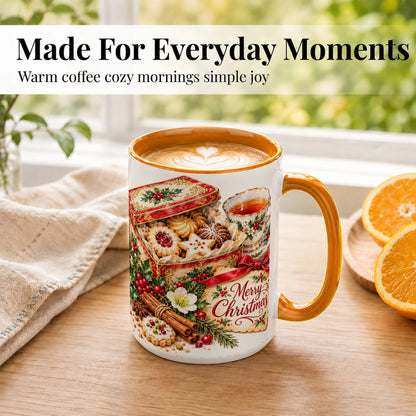 #pl[15oz|Orange] Christmas Tea Coffee Mug, Holiday Cookie Mug, Ceramic Cup
