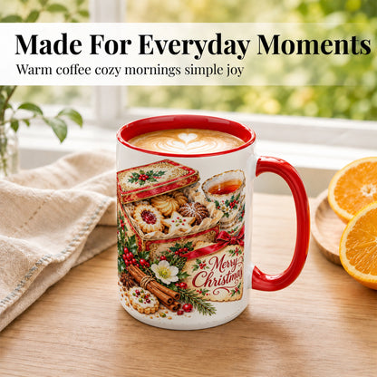 #pl[15oz|Red] Christmas Tea Coffee Mug, Holiday Cookie Mug, Ceramic Cup