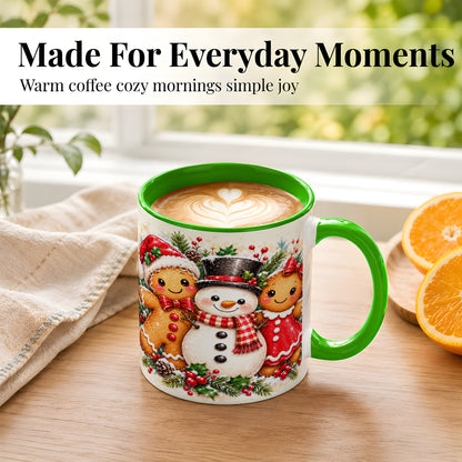 #pl[11oz|Green] Gingerbread Snowman Coffee Mug, Christmas Cookie Mug, Ceramic Cup
