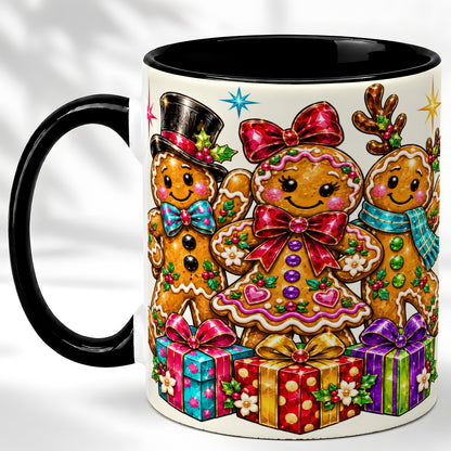 #pl[11oz|Black] Gingerbread Friends Coffee Mug, Christmas Cookie Mug, Ceramic Cup