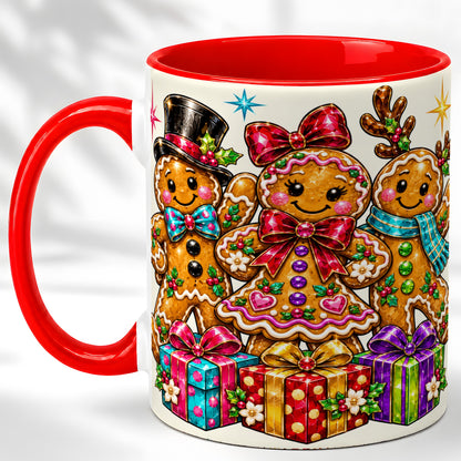 Gingerbread Friends Coffee Mug, Christmas Cookie Mug, Ceramic Cup