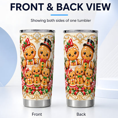#pl[20oz|Steel] Gingerbread Crew Tumbler 20oz, Holiday Tumbler, Stainless Steel Travel Cup