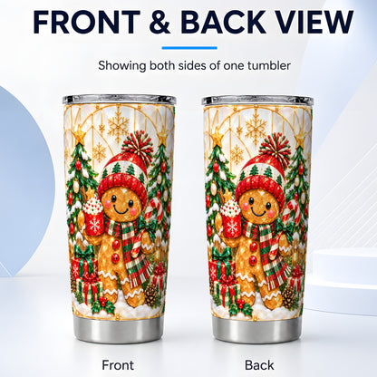 #pl[20oz|Steel] Gingerbread Winter Tumbler 20oz, Tumbler, Stainless Steel Travel Cup