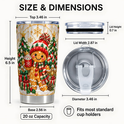 #pl[20oz|Steel] Gingerbread Winter Tumbler 20oz, Tumbler, Stainless Steel Travel Cup