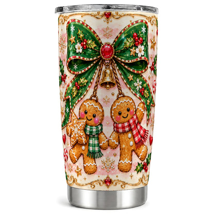 Couple Tumbler 20oz, Gingerbread Tumbler, Stainless Steel Travel Cup