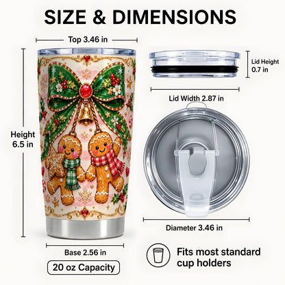 #pl[20oz|Steel] Couple Tumbler 20oz, Gingerbread Tumbler, Stainless Steel Travel Cup