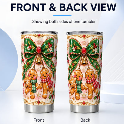 #pl[20oz|Steel] Couple Tumbler 20oz, Gingerbread Tumbler, Stainless Steel Travel Cup