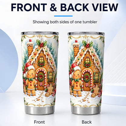 #pl[20oz|Steel] Cookie House Tumbler 20oz, Christmas Tumbler, Stainless Steel Travel Cup