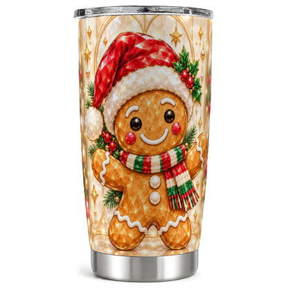 Gem Gingerbread Tumbler 20oz, Holiday Tumbler, Stainless Steel Travel Cup