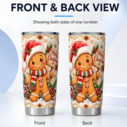 #pl[20oz|Steel] Christmas Cookie Tumbler 20oz, Holiday Tumbler, Stainless Steel Travel Cup