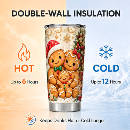Ornate Gingerbread Tumbler 20oz, Family Tumbler, Stainless Steel Travel Cup