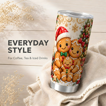 Ornate Gingerbread Tumbler 20oz, Family Tumbler, Stainless Steel Travel Cup