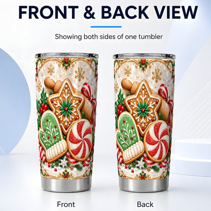 #pl[20oz|Steel] Cookie Tumbler 20oz, Gingerbread Tumbler, Stainless Steel Travel Cup