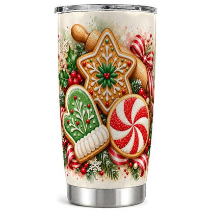 Cookie Tumbler 20oz, Gingerbread Tumbler, Stainless Steel Travel Cup