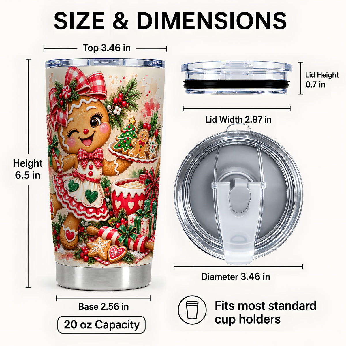 #pl[20oz|Steel] Baker Tumbler 20oz, Christmas Tumbler, Stainless Steel Travel Cup