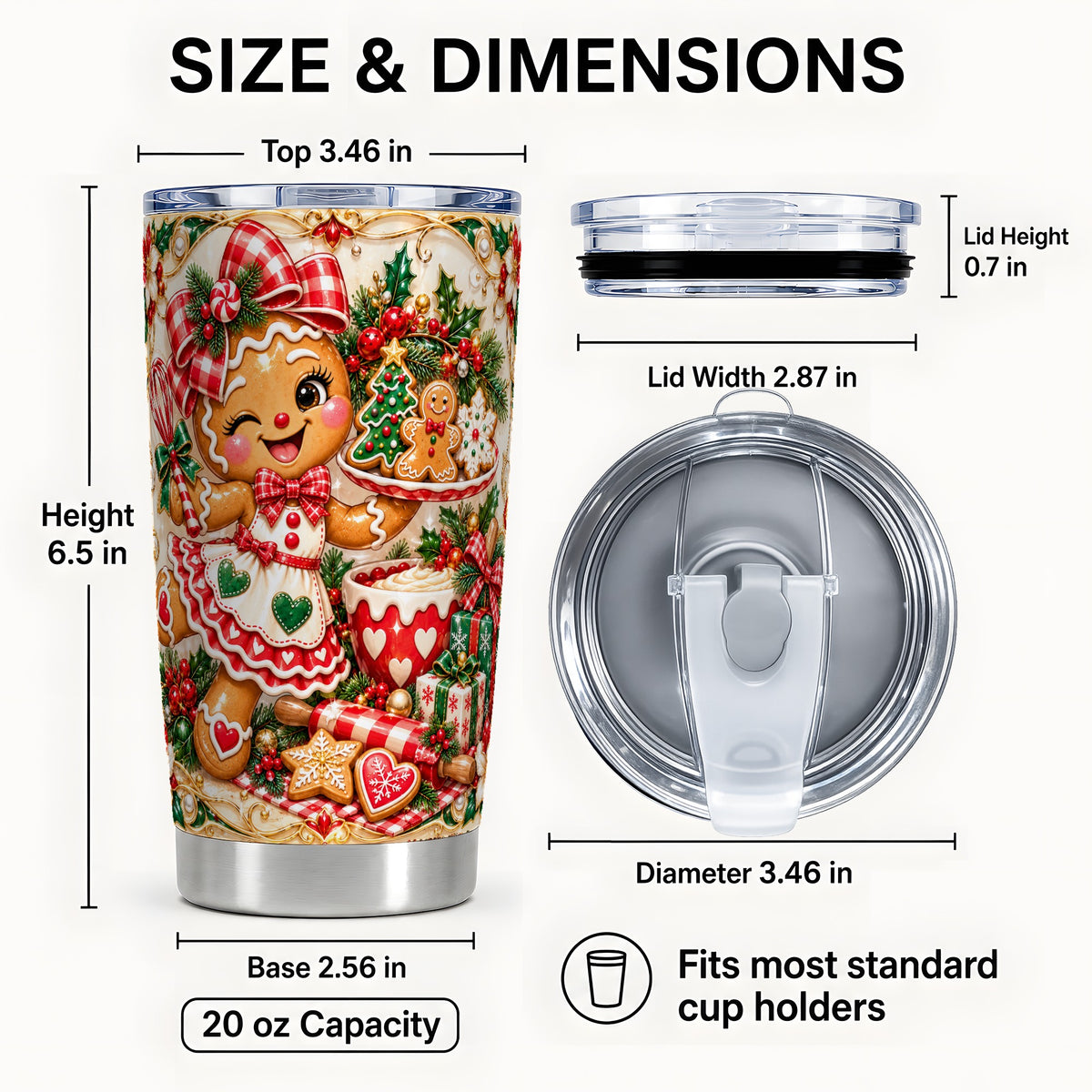 #pl[20oz|Steel] Baker Tumbler 20oz, Holiday Tumbler, Stainless Steel Travel Cup