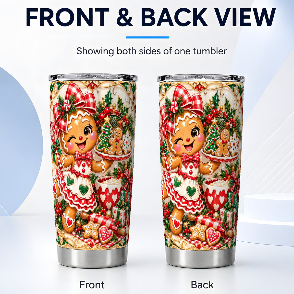 #pl[20oz|Steel] Baker Tumbler 20oz, Holiday Tumbler, Stainless Steel Travel Cup