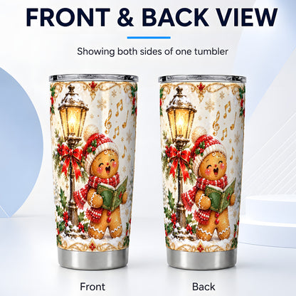 #pl[20oz|Steel] Carol Gingerbread Tumbler 20oz, Holiday Tumbler, Stainless Steel Travel Cup