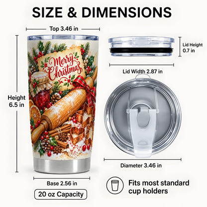 #pl[20oz|Steel] Christmas Baking 20oz Tumbler, Cookie Tumbler, Stainless Steel Travel Cup