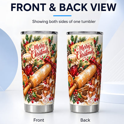 #pl[20oz|Steel] Christmas Baking 20oz Tumbler, Cookie Tumbler, Stainless Steel Travel Cup