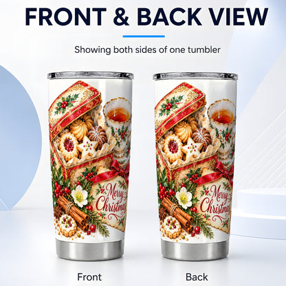 #pl[20oz|Steel] Christmas Tea 20oz Tumbler, Cookie Tumbler, Stainless Steel Travel Cup