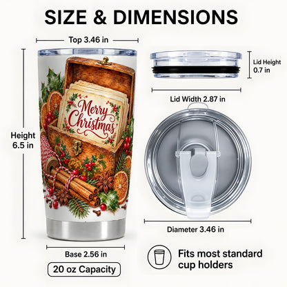 #pl[20oz|Steel] Vintage Christmas Tumbler 20oz, Holiday Tumbler, Stainless Steel Travel Cup