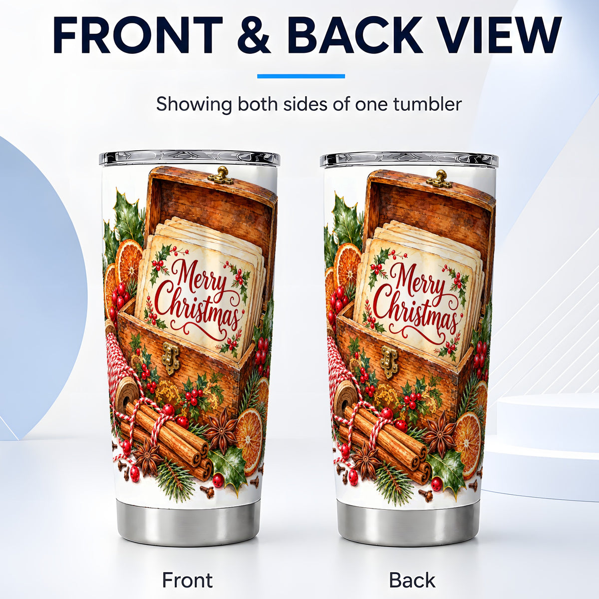 #pl[20oz|Steel] Vintage Christmas Tumbler 20oz, Holiday Tumbler, Stainless Steel Travel Cup