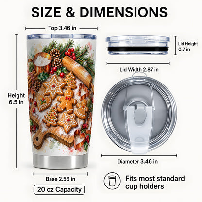 #pl[20oz|Steel] Christmas Baking Tumbler 20oz, Cookie Tumbler, Stainless Steel Travel Cup