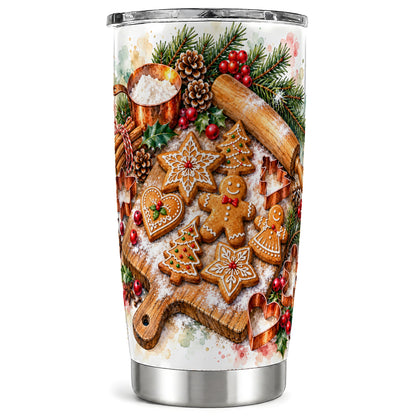 Christmas Baking Tumbler 20oz, Cookie Tumbler, Stainless Steel Travel Cup