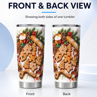 #pl[20oz|Steel] Christmas Baking Tumbler 20oz, Cookie Tumbler, Stainless Steel Travel Cup