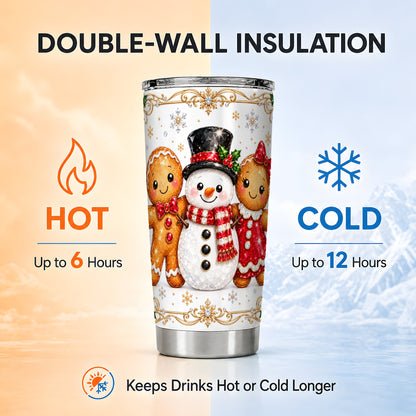 Jeweled Gingerbread 20oz Tumbler, Christmas Stainless Steel Travel Cup