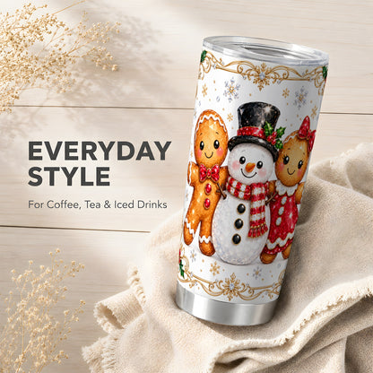 Jeweled Gingerbread 20oz Tumbler, Christmas Stainless Steel Travel Cup