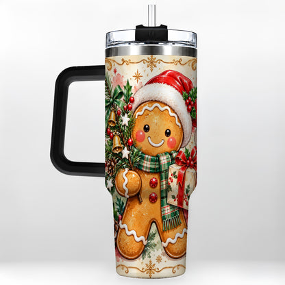 #pl[40oz|Black] Tree 40oz Tumbler, Gingerbread Tumbler, Stainless Steel Travel Cup