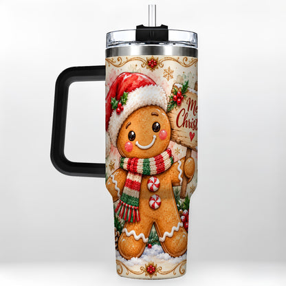 #pl[40oz|Black] Christmas Cookie Tumbler 40oz, Holiday Tumbler, Stainless Steel Travel Cup