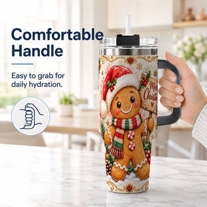 #pl[40oz|Black] Christmas Cookie Tumbler 40oz, Holiday Tumbler, Stainless Steel Travel Cup