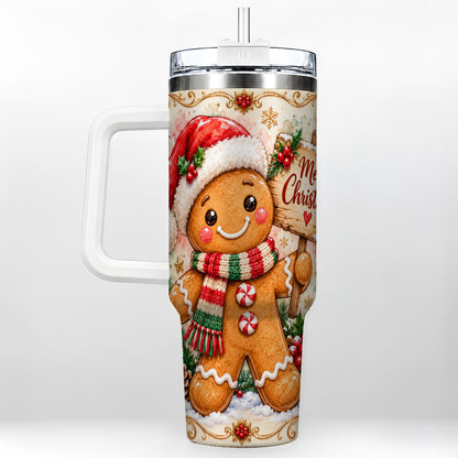 Christmas Cookie Tumbler 40oz, Holiday Tumbler, Stainless Steel Travel Cup