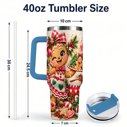#pl[40oz|Blue] Baker Tumbler 40oz, Christmas Tumbler, Stainless Steel Travel Cup